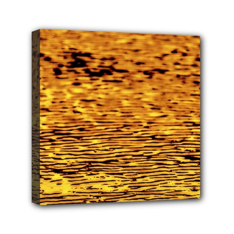 Gold Waves Flow Series 1 Mini Canvas 6  X 6  (stretched) by DimitriosArt