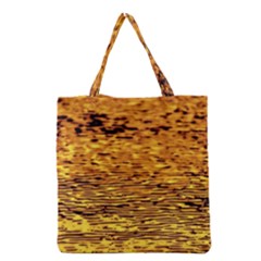 Gold Waves Flow Series 1 Grocery Tote Bag by DimitriosArt