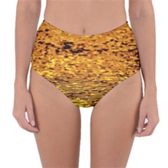 Gold Waves Flow Series 1 Reversible High-waist Bikini Bottoms by DimitriosArt