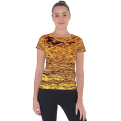 Gold Waves Flow Series 1 Short Sleeve Sports Top  by DimitriosArt