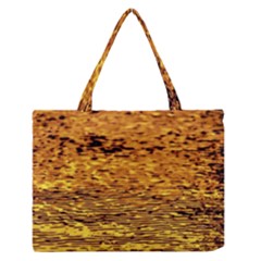 Gold Waves Flow Series 1 Zipper Medium Tote Bag by DimitriosArt