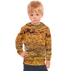 Gold Waves Flow Series 1 Kids  Hooded Pullover by DimitriosArt