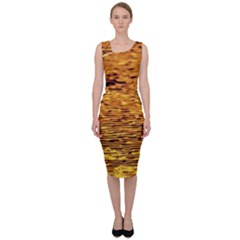 Gold Waves Flow Series 1 Sleeveless Pencil Dress by DimitriosArt