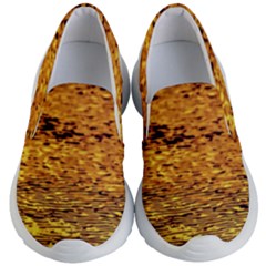 Gold Waves Flow Series 1 Kids Lightweight Slip Ons by DimitriosArt