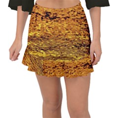 Gold Waves Flow Series 1 Fishtail Mini Chiffon Skirt by DimitriosArt