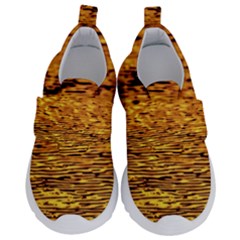 Gold Waves Flow Series 1 Kids  Velcro No Lace Shoes by DimitriosArt