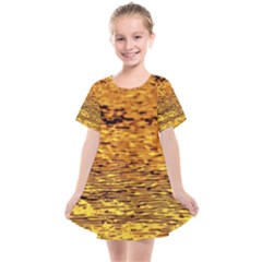 Gold Waves Flow Series 1 Kids  Smock Dress by DimitriosArt