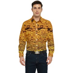 Gold Waves Flow Series 1 Men s Long Sleeve Pocket Shirt  by DimitriosArt