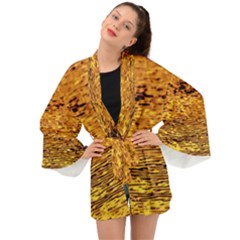 Gold Waves Flow Series 1 Long Sleeve Kimono by DimitriosArt