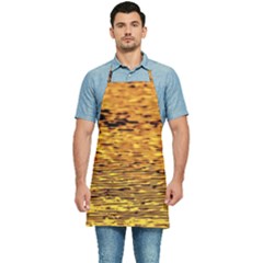 Gold Waves Flow Series 1 Kitchen Apron by DimitriosArt