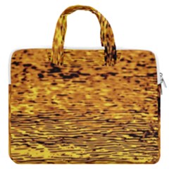 Gold Waves Flow Series 1 Macbook Pro Double Pocket Laptop Bag by DimitriosArt