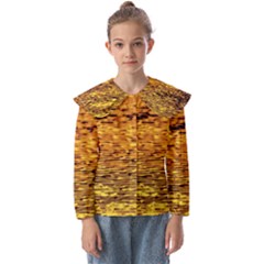 Gold Waves Flow Series 1 Kids  Peter Pan Collar Blouse by DimitriosArt