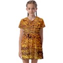 Gold Waves Flow Series 1 Kids  Asymmetric Collar Dress View1