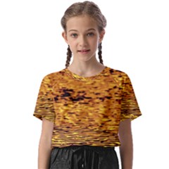 Gold Waves Flow Series 1 Kids  Basic Tee by DimitriosArt