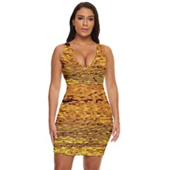 Gold Waves Flow Series 1 Draped Bodycon Dress by DimitriosArt