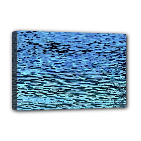 Blue Waves Flow Series 2 Deluxe Canvas 18  X 12  (stretched) by DimitriosArt