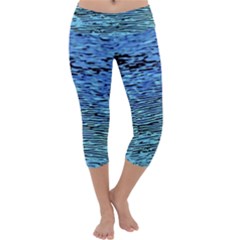 Blue Waves Flow Series 2 Capri Yoga Leggings by DimitriosArt