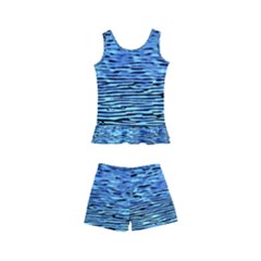 Blue Waves Flow Series 2 Kids  Boyleg Swimsuit by DimitriosArt