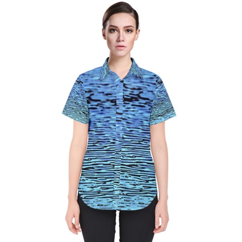 Blue Waves Flow Series 2 Women s Short Sleeve Shirt by DimitriosArt