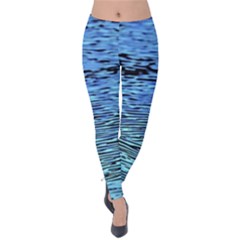 Blue Waves Flow Series 2 Velvet Leggings by DimitriosArt