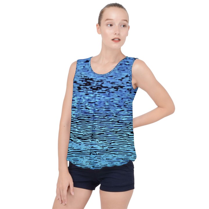 Blue Waves Flow Series 2 Bubble Hem Chiffon Tank Top