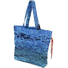 Blue Waves Flow Series 2 Drawstring Tote Bag by DimitriosArt