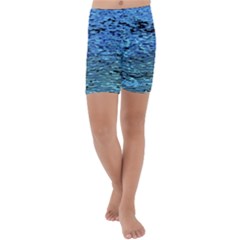 Blue Waves Flow Series 2 Kids  Lightweight Velour Capri Yoga Leggings