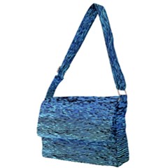 Blue Waves Flow Series 2 Full Print Messenger Bag (l) by DimitriosArt