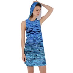 Blue Waves Flow Series 2 Racer Back Hoodie Dress by DimitriosArt