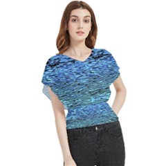 Blue Waves Flow Series 2 Butterfly Chiffon Blouse