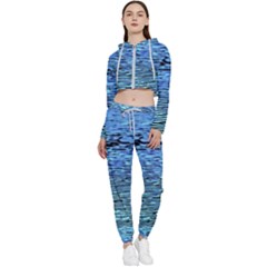 Blue Waves Flow Series 2 Cropped Zip Up Lounge Set