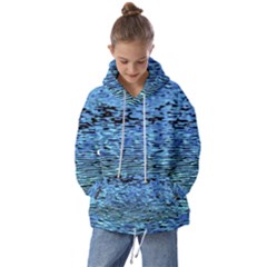 Blue Waves Flow Series 2 Kids  Oversized Hoodie by DimitriosArt