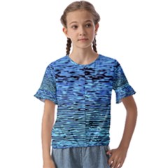 Blue Waves Flow Series 2 Kids  Cuff Sleeve Scrunch Bottom Tee