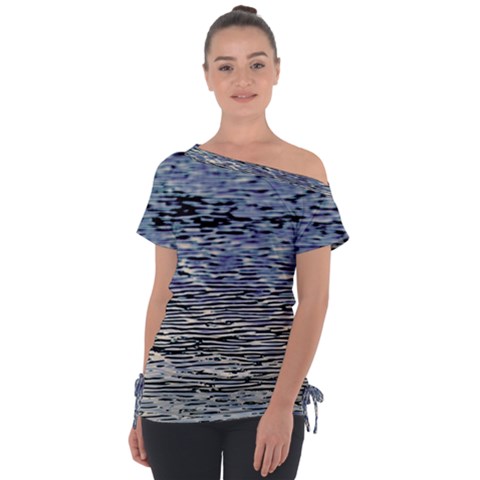 Silver Waves Flow Series 1 Off Shoulder Tie-up Tee by DimitriosArt