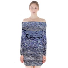 Silver Waves Flow Series 1 Long Sleeve Off Shoulder Dress by DimitriosArt