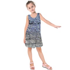 Silver Waves Flow Series 1 Kids  Sleeveless Dress by DimitriosArt