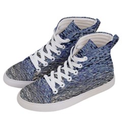 Silver Waves Flow Series 1 Men s Hi-top Skate Sneakers by DimitriosArt