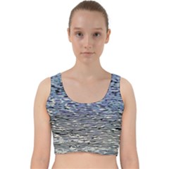 Silver Waves Flow Series 1 Velvet Racer Back Crop Top by DimitriosArt