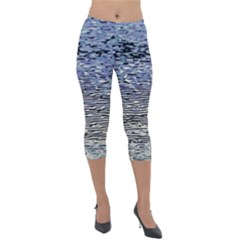 Silver Waves Flow Series 1 Lightweight Velour Capri Leggings  by DimitriosArt