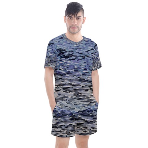 Silver Waves Flow Series 1 Men s Mesh Tee And Shorts Set by DimitriosArt