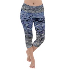 Silver Waves Flow Series 1 Lightweight Velour Capri Yoga Leggings by DimitriosArt