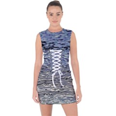 Silver Waves Flow Series 1 Lace Up Front Bodycon Dress by DimitriosArt