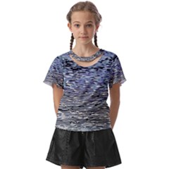 Silver Waves Flow Series 1 Kids  Front Cut Tee by DimitriosArt