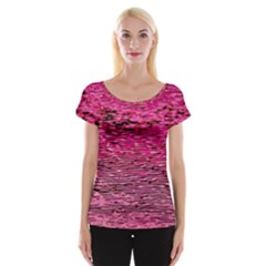 Pink  Waves Flow Series 1 Cap Sleeve Top by DimitriosArt