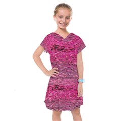 Pink  Waves Flow Series 1 Kids  Drop Waist Dress by DimitriosArt