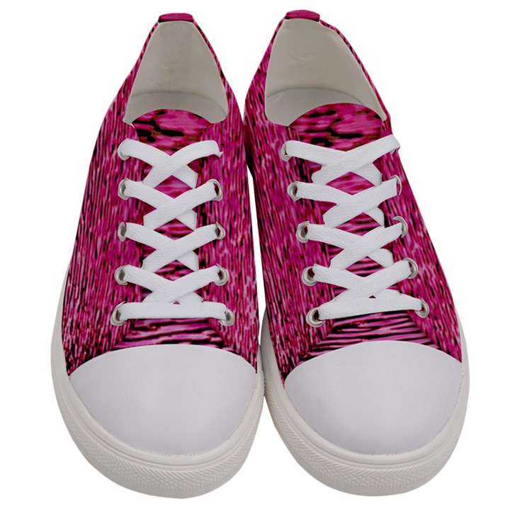 Pink  Waves Flow Series 1 Women s Low Top Canvas Sneakers