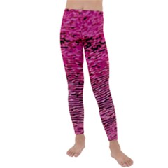 Pink  Waves Flow Series 1 Kids  Lightweight Velour Leggings by DimitriosArt