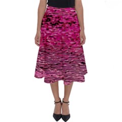 Pink  Waves Flow Series 1 Perfect Length Midi Skirt by DimitriosArt