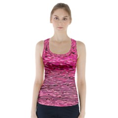 Pink  Waves Flow Series 1 Racer Back Sports Top by DimitriosArt