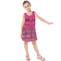 Pink  Waves Flow Series 1 Kids  Sleeveless Dress by DimitriosArt